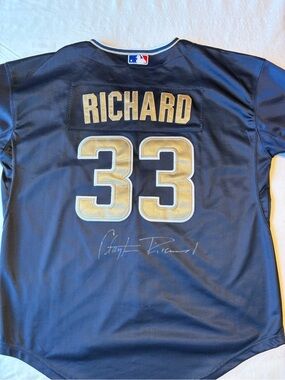 Majestic- San Diego Padres Autographed Clayton Richard Jersey